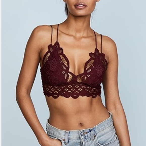NEW Intimately Free People Dark Red Lace Bralette NWT Size Large - Picture 8 of 8